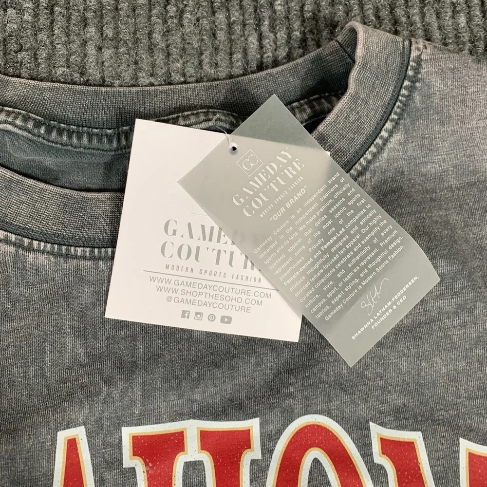 NWT- Oklahoma Sooners T Shirt Adult S Gray‎ Short Sleeve College Football Faded